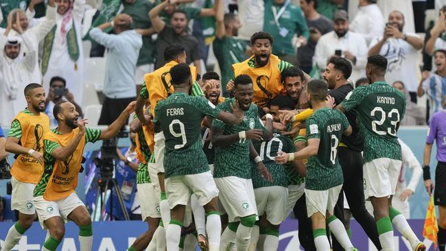 Sejumlah rekor tercipta setelah Arab Saudi menghajar Argentina 2-1 pada pertandingan Grup C Piala Dunia 2022 di Stadion Lusail, Selasa (22/11).