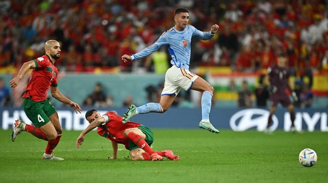 Pertandingan Maroko vs Spanyol pada babak 16 besar Piala Dunia 2022 di Education City berlanjut ke babak tambahan.