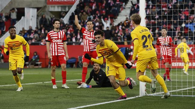 Barcelona menang susah payah 1-0 atas Girona pada pekan ke-19 Liga Spanyol di Stadion Municipal Montilivi, Sabtu (18/1).