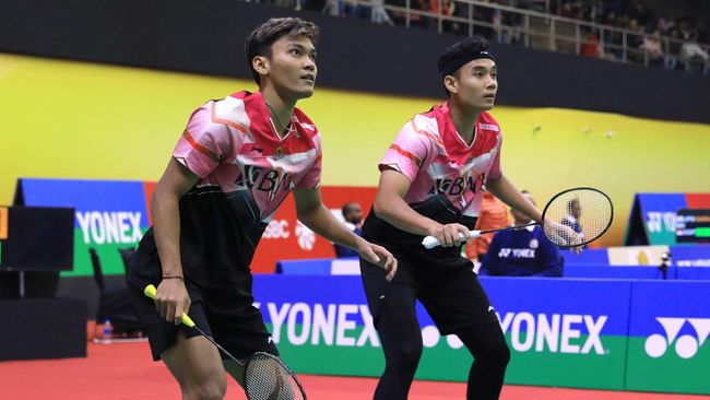 Muhammad Shohibul Fikri/Bagas Maulana menang atas Muhammad Rayhan Nur Fadillah/Rahmat Hidayat pada laga perempat final Thailand Masters 2023.