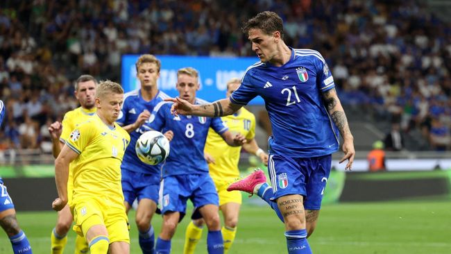 Timnas Italia menundukkan Ukraina pada kualifikasi Piala Eropa 2024 di Stadion San Siro, Milan, Rabu (13/9) dini hari waktu Indonesia.