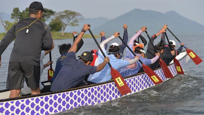 Indonesia meraih medali perunggu Asian Games 2023 melalui cabang perahu naga nomor 200 meter putra di WZ Dragon Boat Centre, Rabu (4/10).
