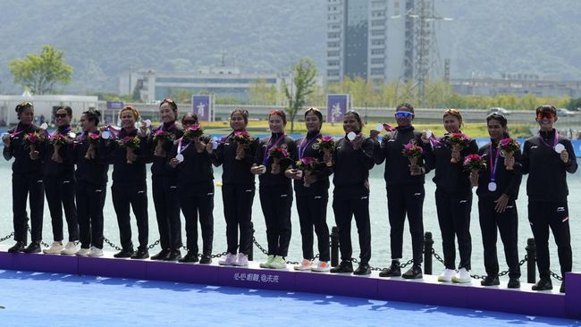 Posisi Indonesia di klasemen Asian Games 2023 tidak mengalami perubahan meski meraih empat medali dari cabang olahraga sepak takraw dan dragon boat.