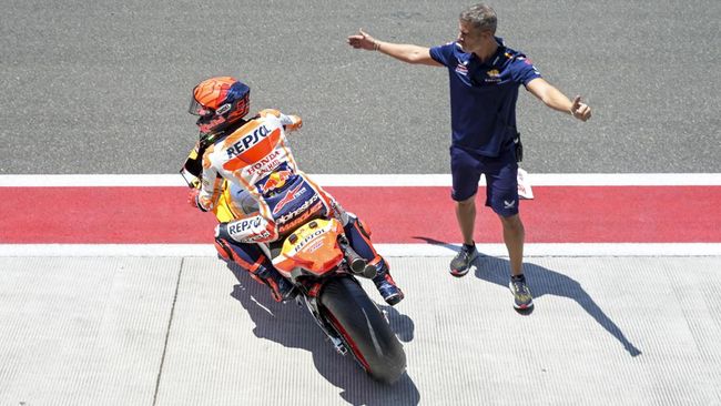 Pembalap Honda Marc Marquez kembali gagal finis di MotoGP Mandalika Pertamina Grand Prix selama dua edisi beruntun.
