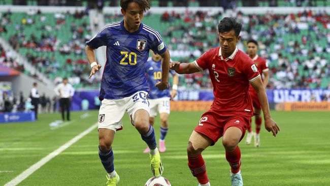 Timnas Indonesia terus dalam tekanan Jepang sepanjang babak pertama pada laga pemungkas Grup D Piala Asia 2023.